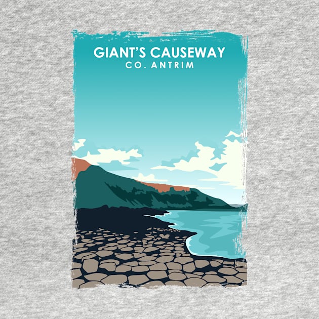 Giant's Causeway Northern Ireland Travel Poster by jornvanhezik
